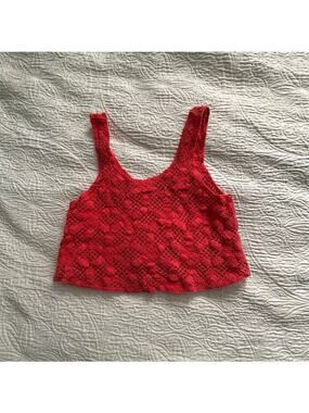 Cropped Melon Pink sweater tank Small